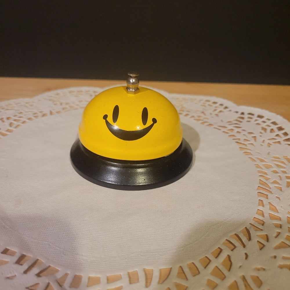 Yellow Smiley Face Desk Bell